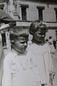 Her son Eduard and daughter Dagmar, 1959