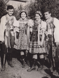Zdeňka Kristová with her husband at a feast in Říčany in 1960 