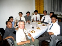Discussion after the lecture in North Korea, 2005.