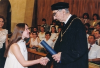 Graduation of daughter Johana Špitzner, 1996
