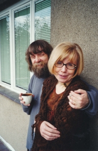 With her husband Jindřich Špicner, 2001