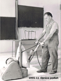 František Svoboda repairing floorings