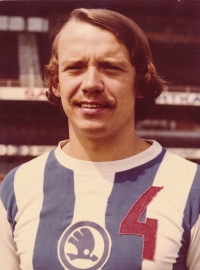 Vladimír Jarý jako hráč Škody Plzeň v roce 1974, kdy získal československý titul
