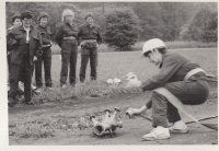 Eva Kordová na hasičských závodech v roce 1982