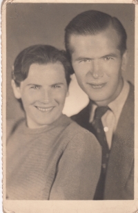 Mother Marie with her second husband Vavřinec Procházka, 1945 