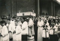 Feast of Corpus Christi, Vladimír Roskovec is the second one from the left, 1951
