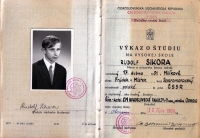 Rudolf Sikora's student's record 