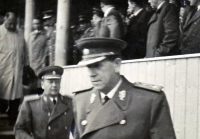 President Zápotocký with General Čepička at a parade of the AEC soldiers in Karviná, 1952