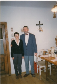 Alena Vondrášková with her husband Jan Vítek, 1996
