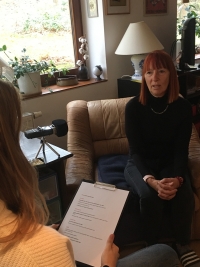 Marie Zykmundová při nahrávání rozhovoru