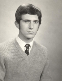 Lubomír na gymnáziu v Rychnově n. Kněžnou, 1967