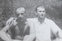 Father Tibor (right) with a friend from Sokol