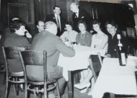 Tibor Medvecký (standing on the left) at a meeting of the parents' association