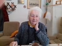 Photos of Marie Hromádková taken at the second recording for Memory of Nations, Kunčice, 29 December 2021