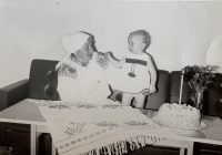 old mother Zaťková with her grandchild