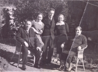 Uncle Josef Šimek and his wife Elen's family. (During the liberation of Trnava by the Red Army there was a confusion of names, the uncle's family were considered to be members of the bourgeoisie - in Trnava there was another person with the surname Šimko - and they were to be arrested. Elen was shot in the leg while defending her family and bled to death before a doctor arrived.)