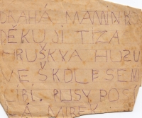 Dopis mamince z Prahy do Lovosic (1. třída)