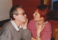 S druhou manželkou Evičkou