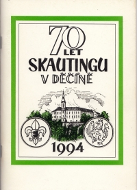 Obal brožurky o dějinách skautingu v Děčíně, kterou sepsal Stanislav Špinler