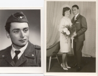 Fotografie pamětníka z vojny (1960) a svatební fotografie (1965)