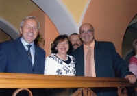 František Horák with president Václav Klaus and his wife Livie at a viewing of the Svijany beer brewery 