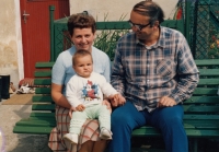 S manželkou Miroslavou a synem Jiřím, 70. léta 20. století