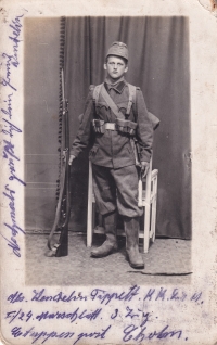 Vendelin Tippelt, voják, během první světové války