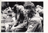 Hippies from Hrádek at a festival in Veselí na Moravě sometime during the 80s