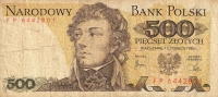 500 zloty, which he took as a memento on a toilet in Poland during the 80s - the bank note had a value of about 1 Czech Crown 