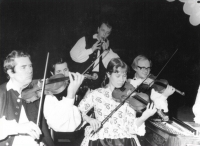 Jaromír Dadák on flute as the leader of the Helena Salichová Silesian Music Ensemble, 1970s - 1980s 