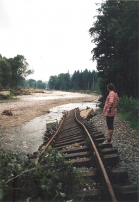 Jako redaktor Časopisu pro ochranu přírody a krajiny Veronica během reportáže v údolí řeky Opavy u Vrbna pod Pradědem po ničivé povodni, léto 1997