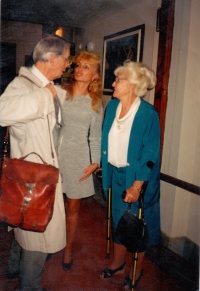Jaromír Dadák with his daughter, Jitka, and his first wife, Brigita, at a performance given by the Helena Salichová Silesian Music Ensemble to commemorate his 75th birthday, Ostrava, 2005 

