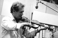 Z natáčení CD Horňácký hudec Martin Hrbáč. Český rozhlas Brno, 1995