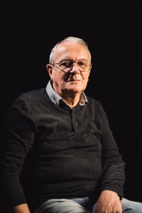 Štefan Zajos during recording his life story