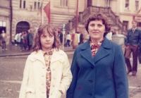 Marie Machačová s dcerou Janou, Olomouc, 70. léta