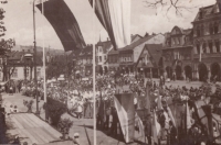 Shromáždění obyvatel na 1. máje, Vrchlabí 1946