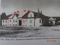 Dům rodiny Danzingerů v Banské Bystrici na Stříbrném náměstí. Stav v roce 1932