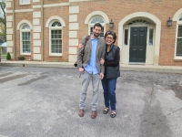 A proud mother after her son David's lecture.

