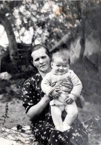 Mother Aloisie and Josef Jonáš, Křtěnov 1942
