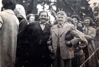 On the left, mother Aloisie, 1960s, Křtěnov
