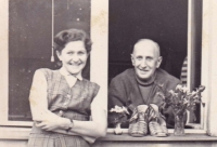 Maria with her uncle, Colonel Sláma, 1950s