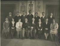 Her father at a medical course, he is the second from right standing