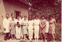 Jaroslav Šturma (third from left) in the Children's Psychiatric Hospital in Dolní Počernice, late 1960s