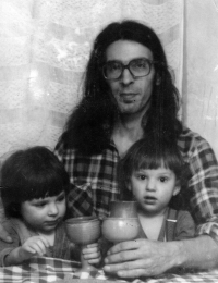 Vladimír and his sons, Matěj and Ondra. Early 1980's