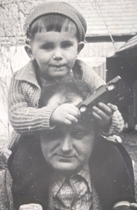 Jan Zich as a child, with his father Jan. 1969