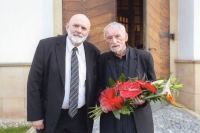 S ředitelem Ing. Kapustou na vernisáži v GVU Náchod, 2018