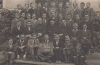 Biskupské gymnázium Velehrad (Bishop's Grammar School Velehrad), Cyril Michalica top right, 1949