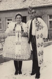 With his wife Marie, 1950s