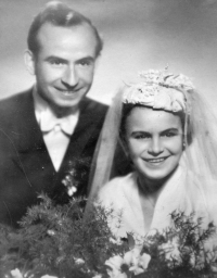Helena Cikánová with her husband Vojtěch Cikán, 1949