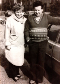 František Dočekal and his wife Anna. Mělník, 1984/1985